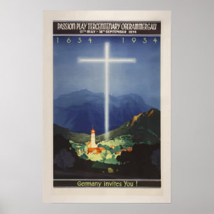 Affiche allemande de Vintage voyage