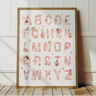 Affiche Alphabet ABC des Fées Décoration Chambre E