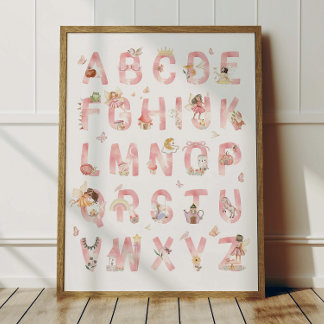 Affiche Alphabet ABC des Fées Décoration Chambre E