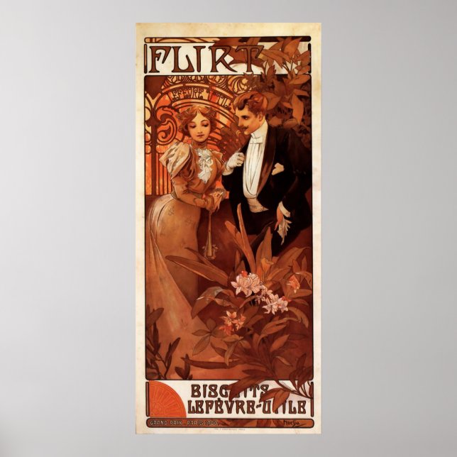 Affiche Alphonse Mucha Flirt (Devant)