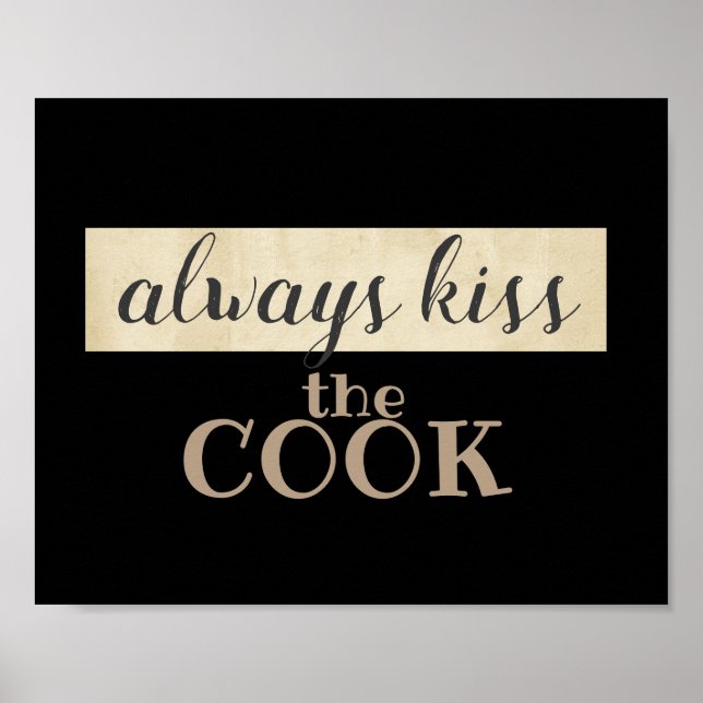 affiche amusante cuisine citation humour baiser le (Devant)