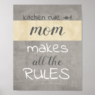 affiche amusante cuisine citation humour gris et b