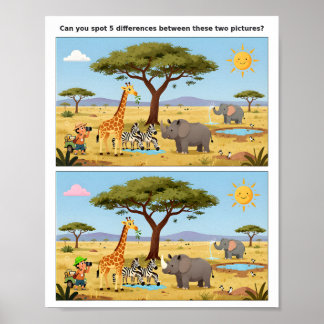 Affiche amusante pour enfants – Repérer les différ