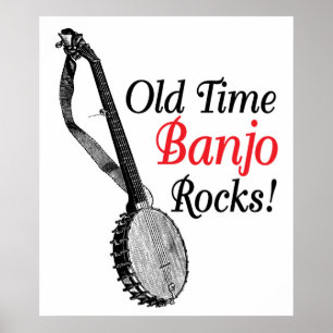 Affiche ancienne de banjo