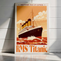Affiche ancienne du RMS Titanic. Art rétro de paqu