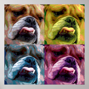 Affiche anglaise de bouledogue