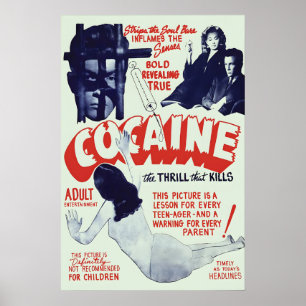 Affiche antidrogue des années 1930 - Le frisson qu