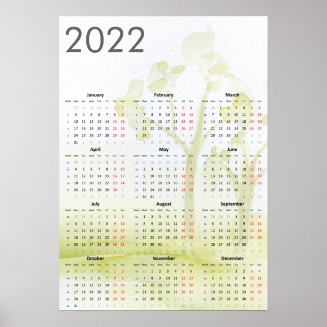 Affiche arbres aquarelle 2022 (Devant)