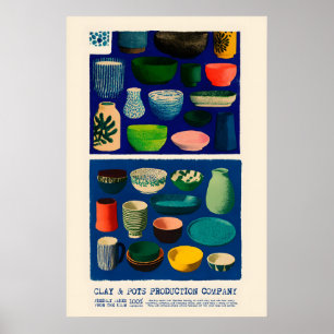 Affiche argile & Pots Art céramique milieu du XXe 