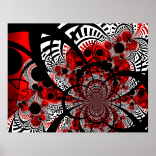 Affiche Art Abstrait Twist Ventra Rouge