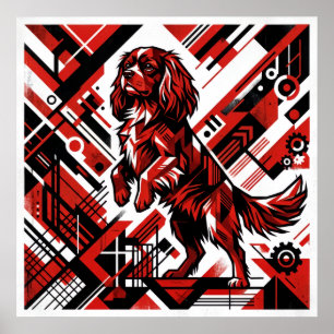 Affiche Art Déco Cavalier King Charles Spaniel B