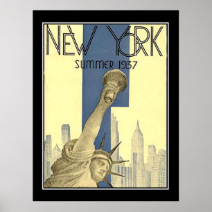 Affiche Art Déco de l'été 1937 à New York