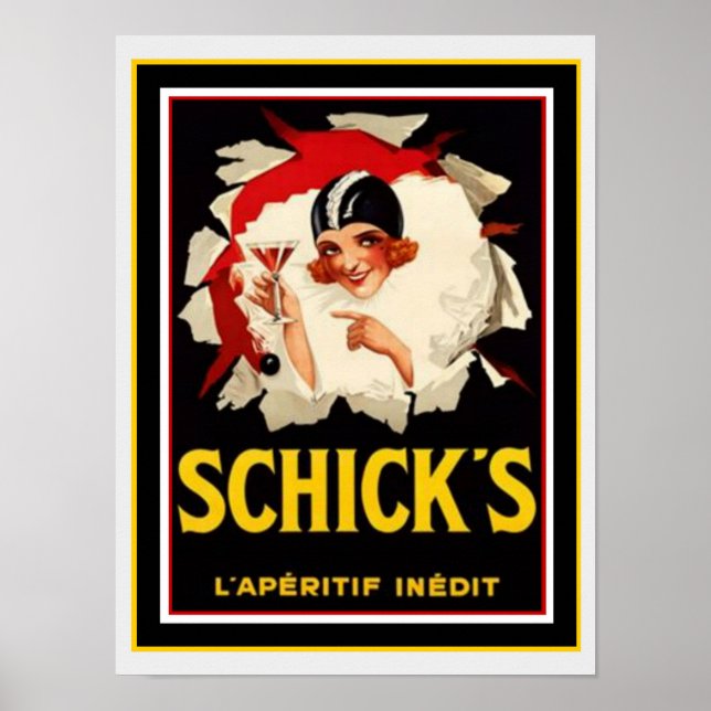 Affiche Art déco de Schick 12 x 16 (Devant)