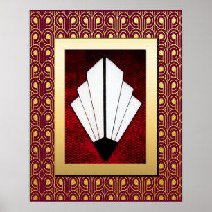 Affiche Art déco élégante et vibrante.