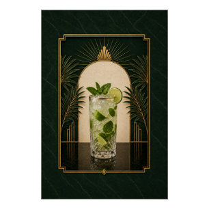Affiche Art Déco Mojito Décoration de bar