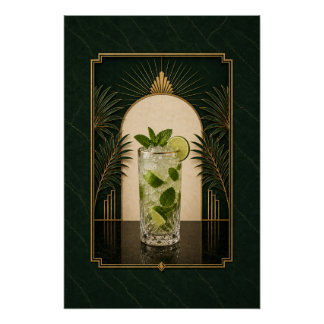 Affiche Art Déco Mojito | Décoration de bar