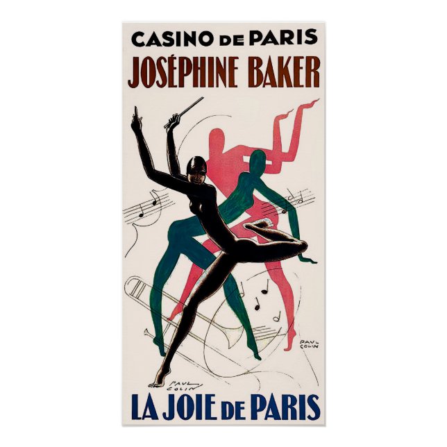 Affiche Art déco pour Joséphine Baker. (Devant)