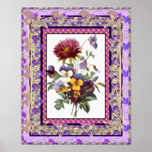 Affiche Art Fleurs Vintage