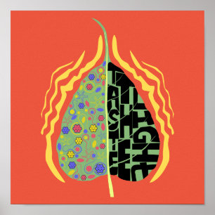 affiche artistique de la feuille de figuier sacrée