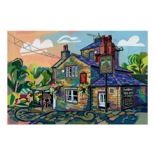 Affiche artistique du Puzzle Hall Inn, Sowerby Bri