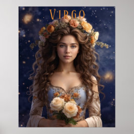 Affiche astrologique féminine de Virgo