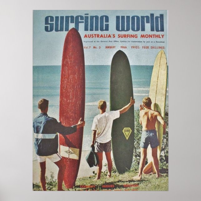Affiche australienne de surf | SURF | Surfer | Pla (Devant)