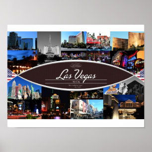 Affiche avec des scènes de Las Vegas