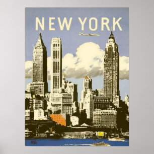 Affiche avec la copie vintage fraîche de New York