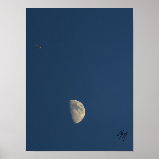 Affiche avion et lune (Devant)