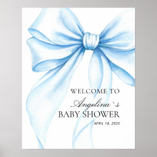 Affiche Baby shower délicat nœud.