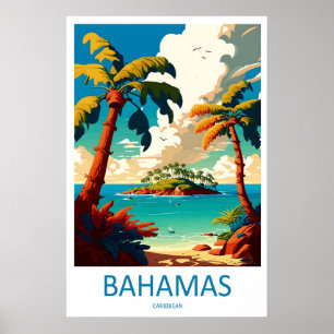 Affiche Bahamas Vintage Parc national Voyage Ski
