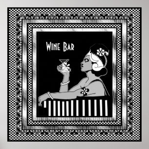 Affiche Bar à vin vintage Art déco