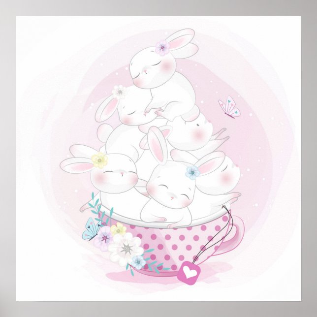 Affiche bébé lapin (Devant)