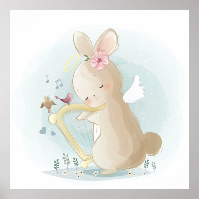 Affiche bébé lapin (Devant)