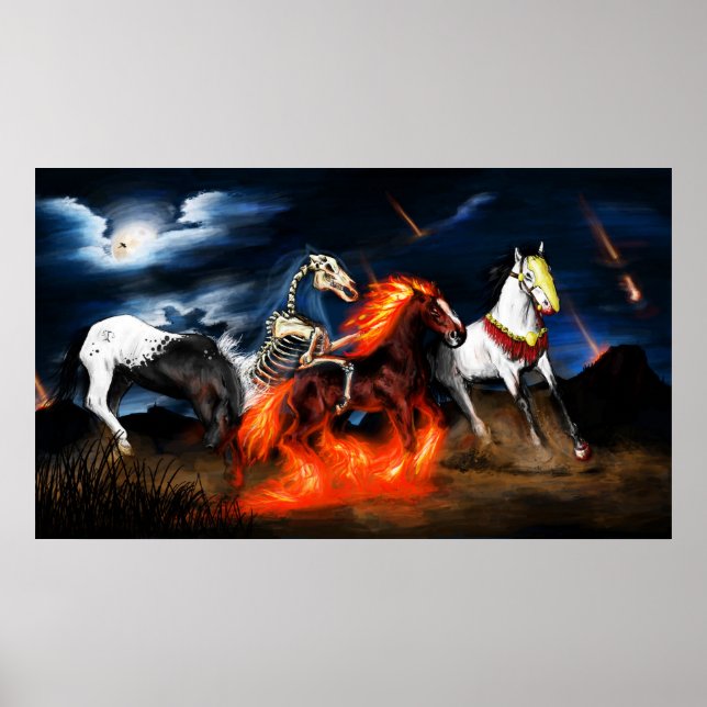 affiche biblique de quatre chevaux de l'apocalypse (Devant)