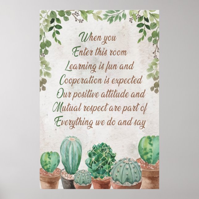 Affiche Bienvenue Dans La Salle De Classe (Devant)