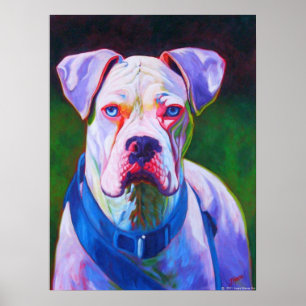 Affiche blanche de boxeur