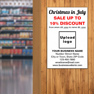 Affiche blanche de vente commerciale de Noël en ju