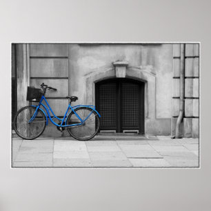 Affiche bleue de bicyclette
