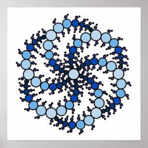 Affiche bleue de cercle de culture de colline de