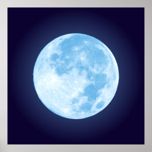 Affiche bleue de Pleine lune