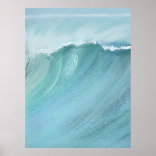 Affiche bleue Vagues  (Devant)