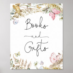 Affiche Boho Papillons Livres et Cadeaux