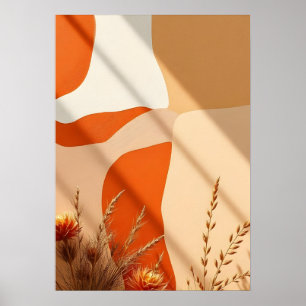 Affiche botanique aux formes abstraites Boho Terra