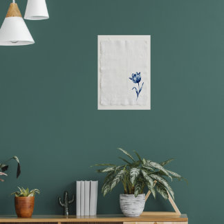 Affiche botanique de fleur sauvage bleue