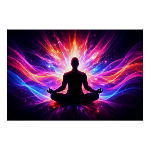 Affiche brillante Chakras de méditation Art Spirit