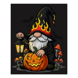 Affiche brillante de gnome d'Halloween