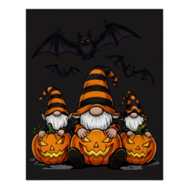 Affiche brillante de gnome d'Halloween