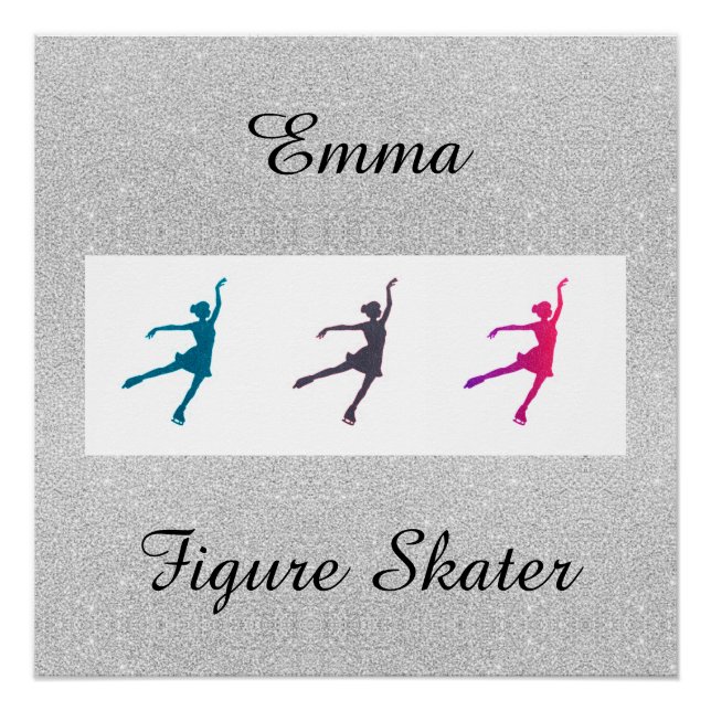 Affiche brillante de patinage artistique avec son  (Devant)
