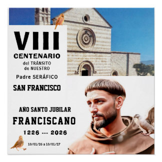 Affiche brillante de Saint François d'Assise
